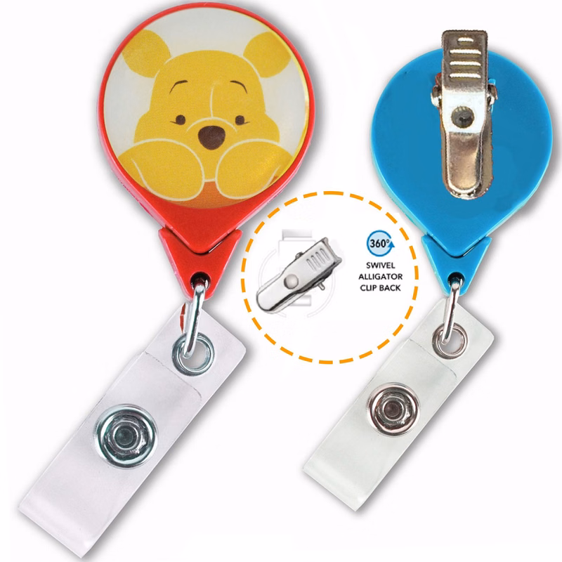 Large No Twist Tear-Drop Badge Reel w/ 360 Swivel Bulldog Clip