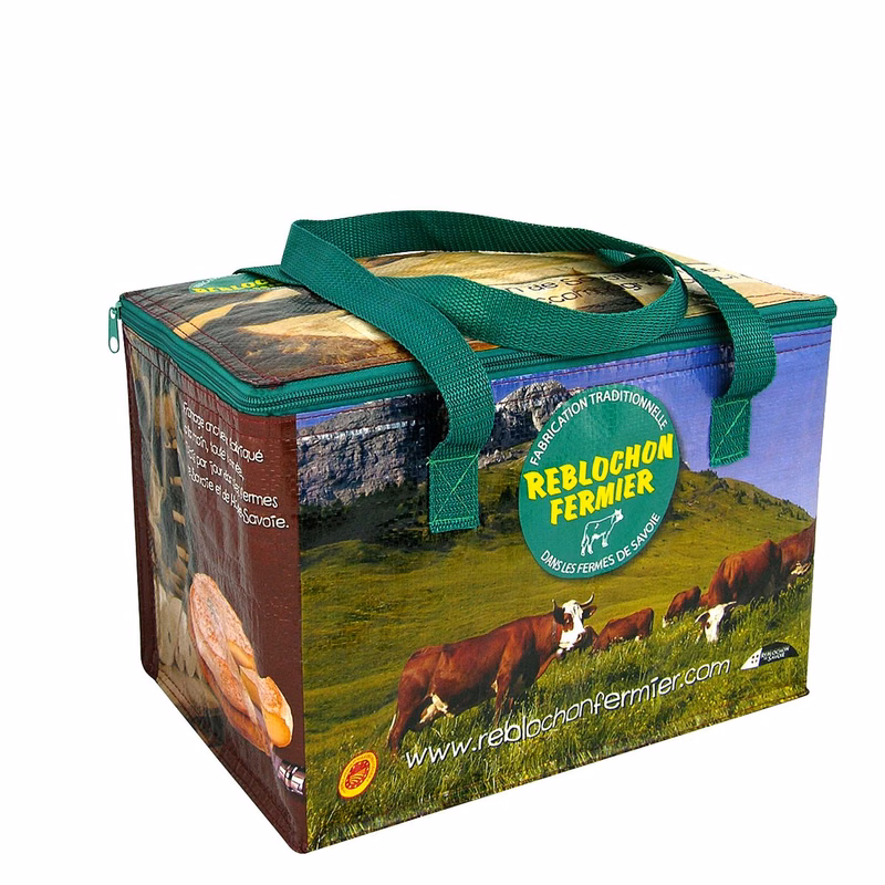 Custom Full-Color 145g Laminated Woven Insulated Grocery Cooler Bag 13"x9"x9"