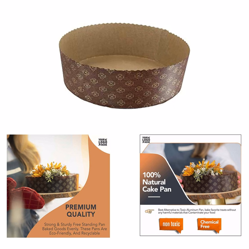 8-5/8" x 2-3/4" Round Paper Nonstick Baking Pan