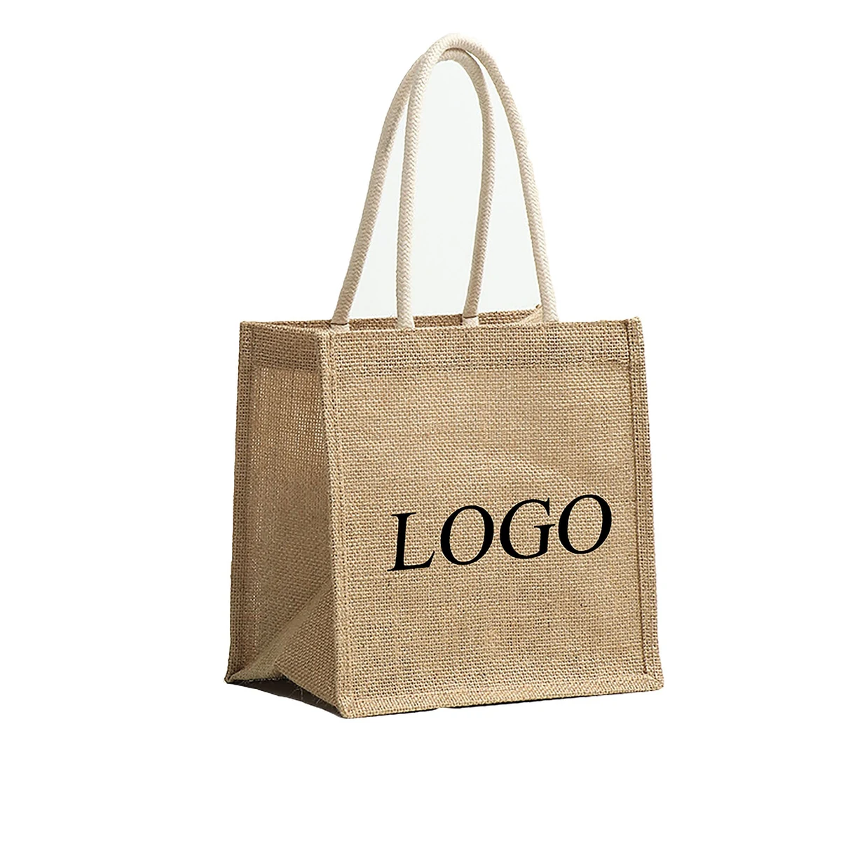 Burlap Tote Jute Bag, custom tote bag with logo imprint 1