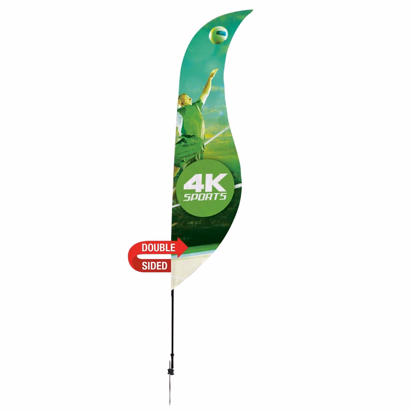 13' Streamline Sabre Sail Sign Kit (Double-Sided with Ground Spike)