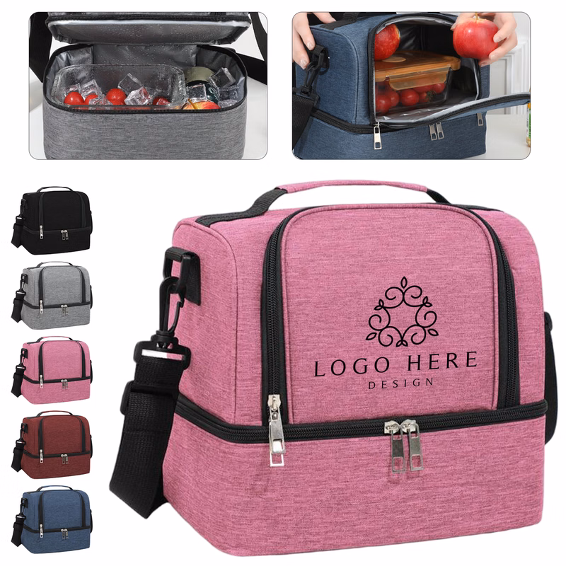 Dual Compartment Oxford Cloth Lunch Cooler Bag