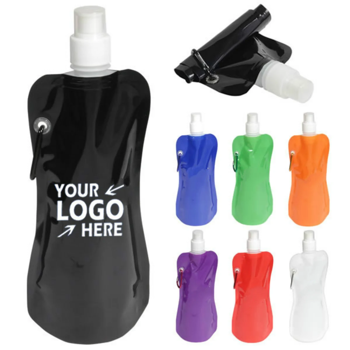 16 OZ Flex Water Bottle With Carabiner 1