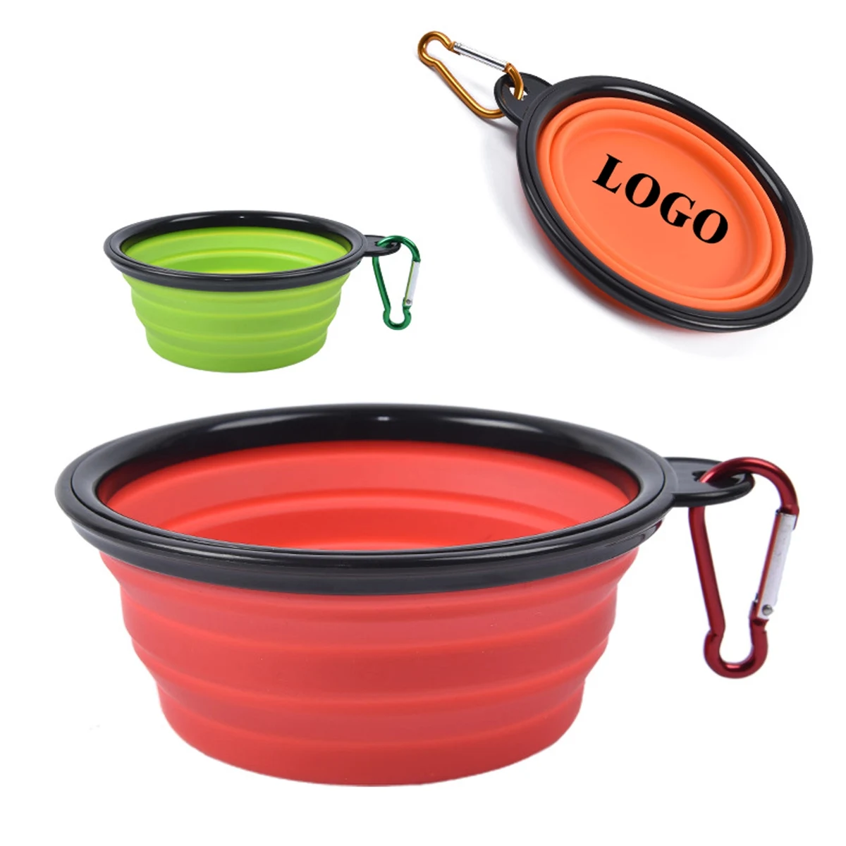 Collapsible Pet Dog Bowl With Carabiner MOQ 100PCS 1