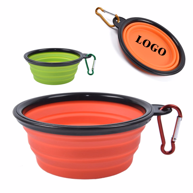 Collapsible Pet Dog Bowl With Carabiner MOQ 100PCS