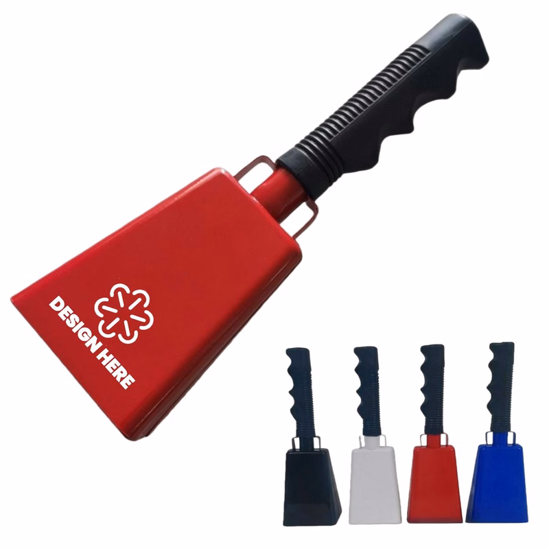 9" Handheld Cow Bell Noise Maker With Ergonomic Grip
