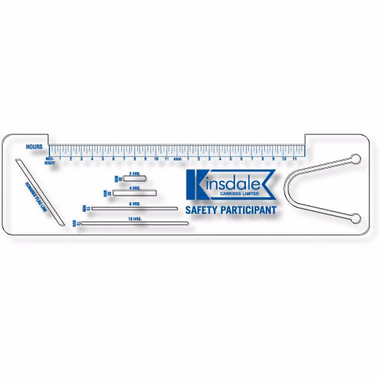 .020 Clear Plastic Logbook Ruler, Stock Shape LBR12 (2.25"x8.125"), Spot Colour