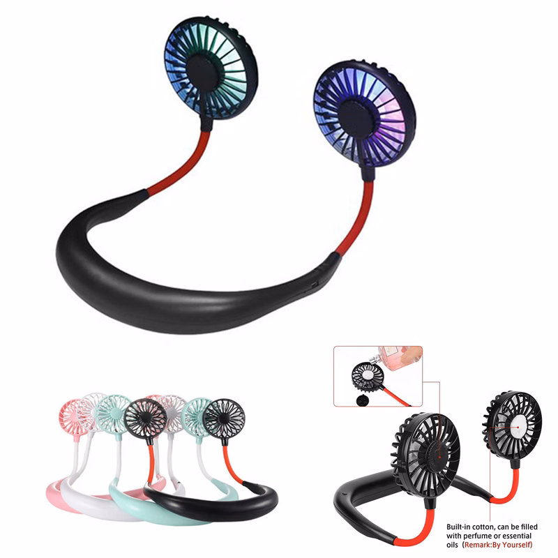 USB Rechargeable Neckband Portable Fan