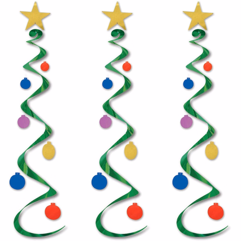 Christmas Tree Whirls - 30" 3 Pk