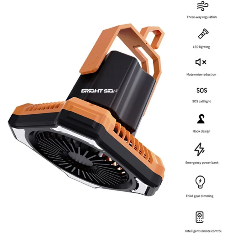 10000mAh Rechargeable Remote Camping Fan with LED Light 1