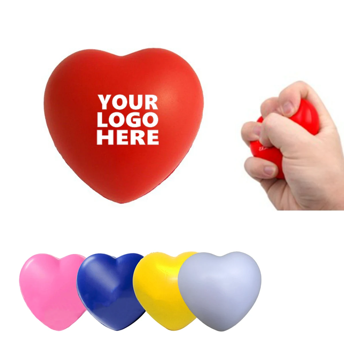 Mini Heart Shaped Foam Stress Relief Balls MOQ 100 1