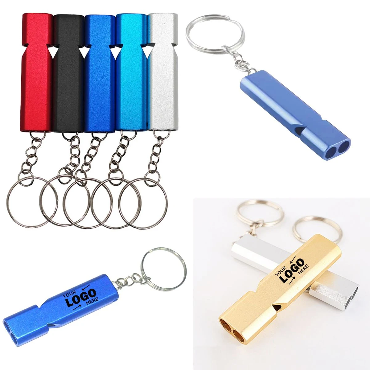 High Volume Dual Tube Aluminum Alloy EDC Survival Whistle 1