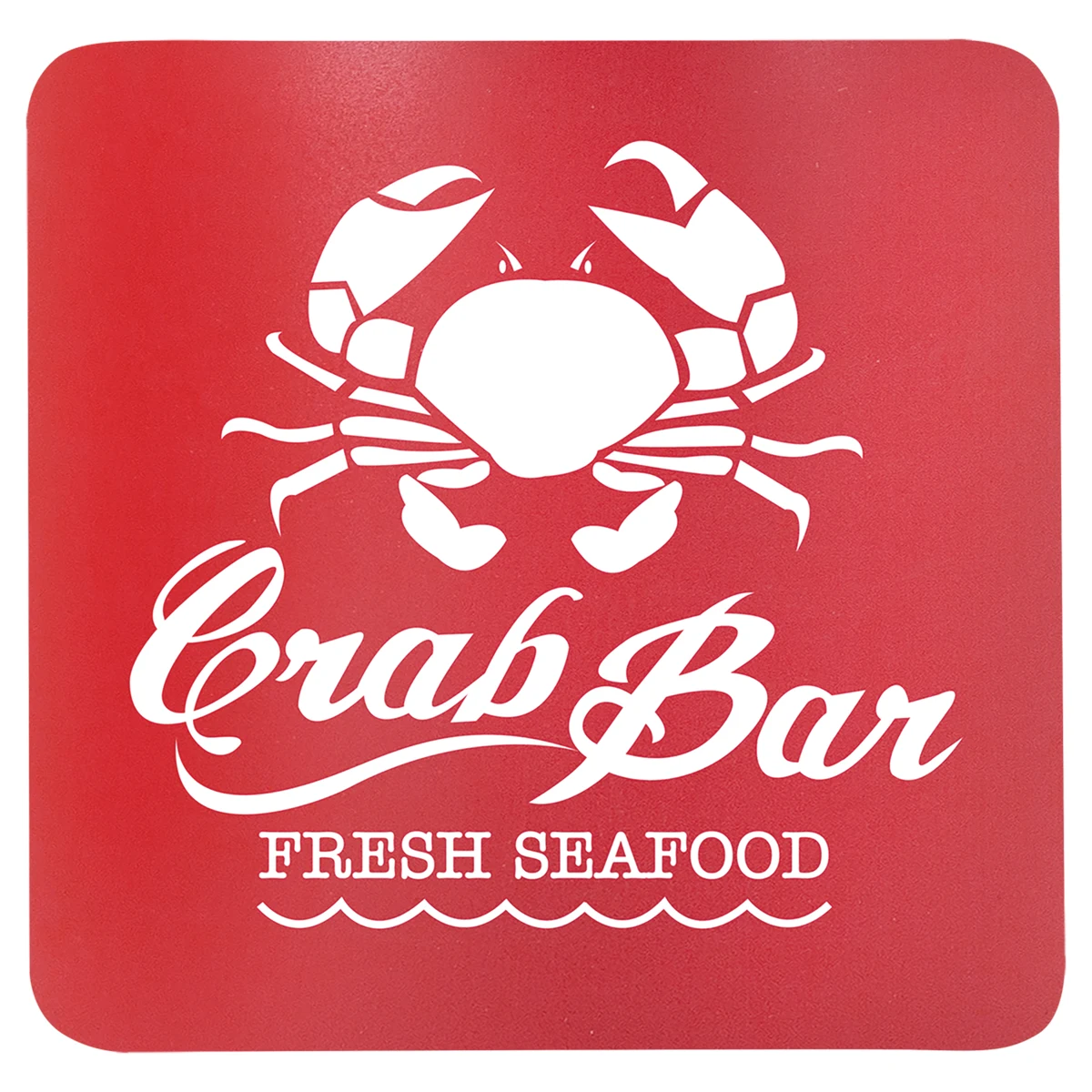 3 3/4" x 3 3/4" Square Red/White Silicone Coaster 1