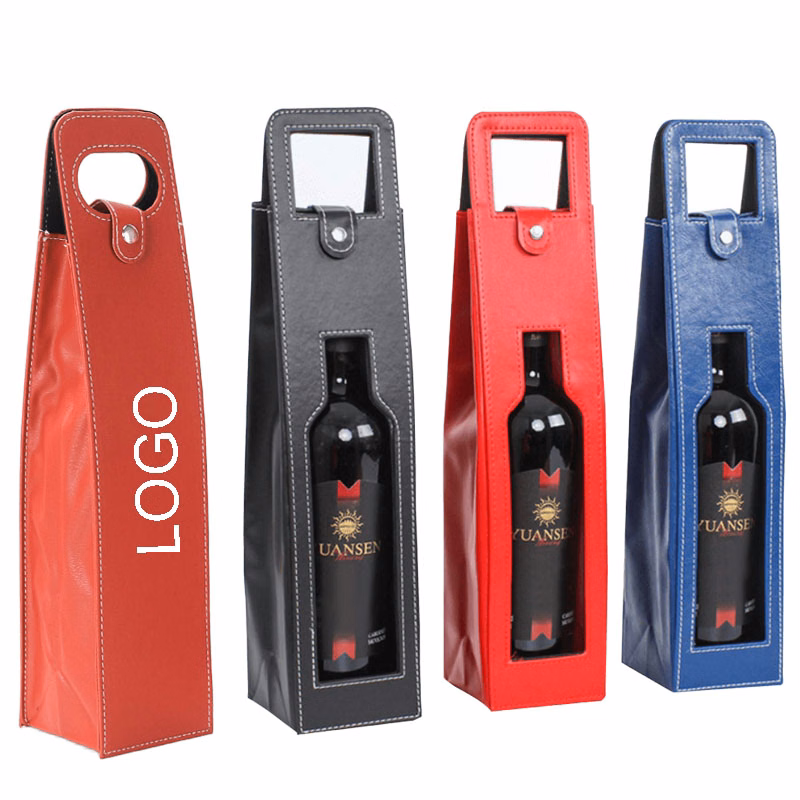 Single Vegan Leather Wine Bag