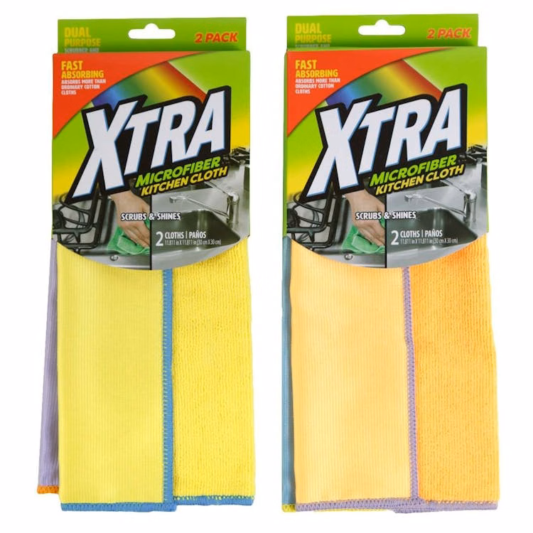 Microfiber Kitchen Cloth Assorted 2pk