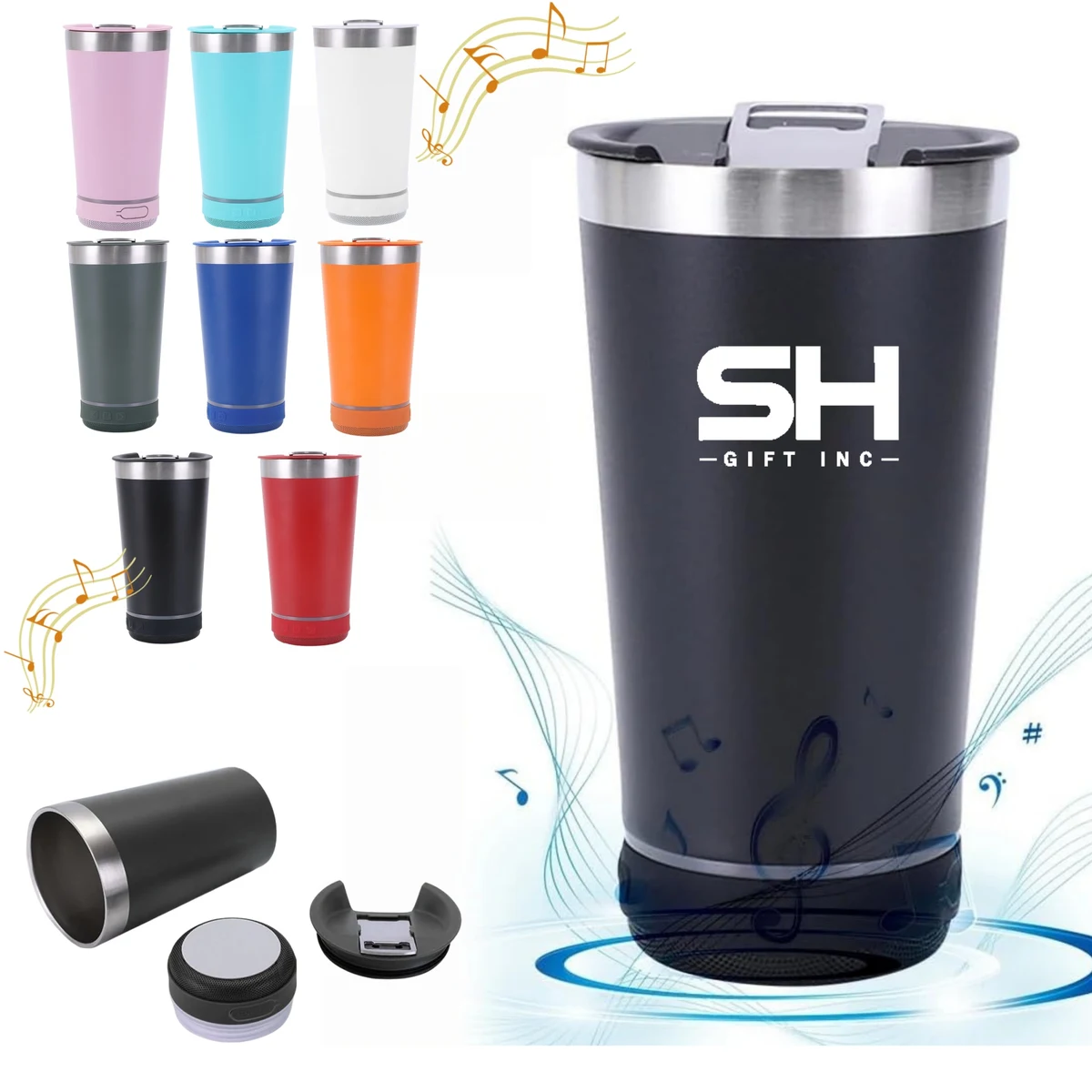 16oz Tumbler with Bluetooth Speaker 1