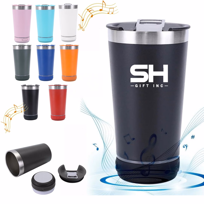 16oz Tumbler with Bluetooth Speaker