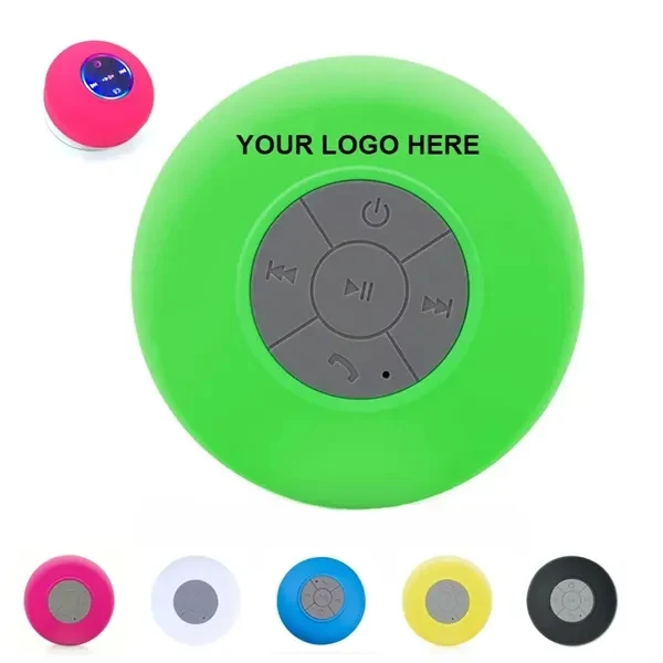 Custom Silicone Bluetooth Shower Speaker With Suction Cup — Waterproof Audio Promo 1
