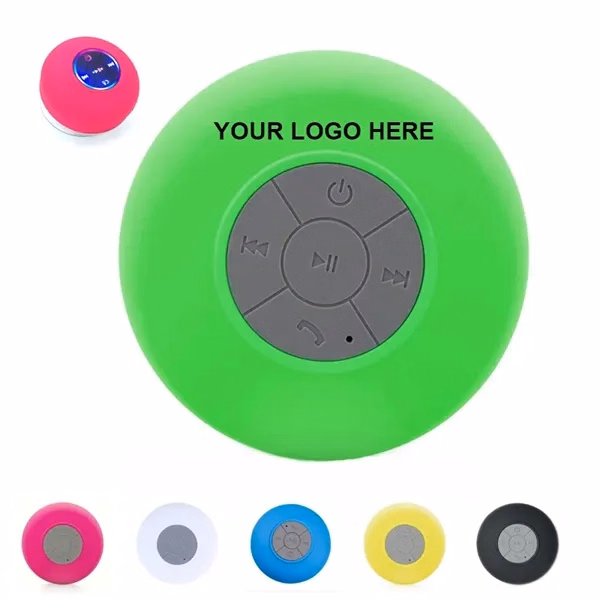 Custom Silicone Bluetooth Shower Speaker With Suction Cup — Waterproof Audio Promo