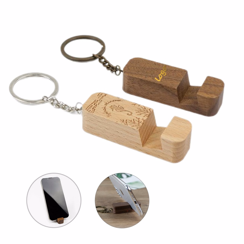 Wood Phone Stand Keychain