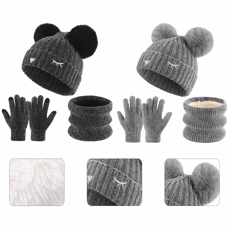 3-in-1 Children's Winter Gloves, Hat And Scarf Set