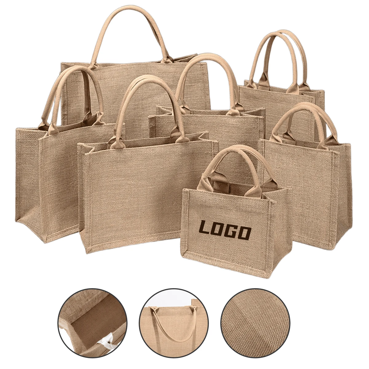 Eco-Friendly Natural Burlap Fiber Tote Bag 1