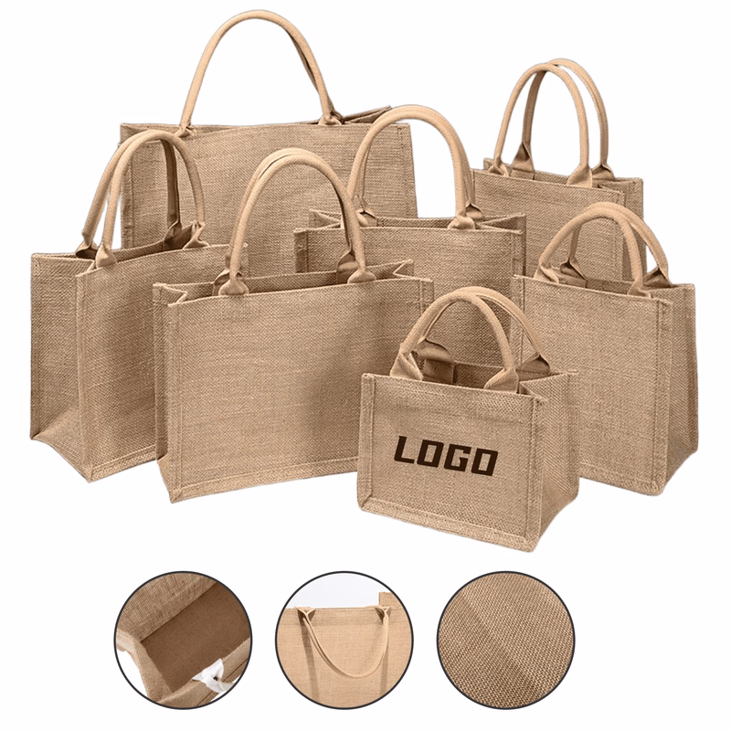 Eco-Friendly Natural Burlap Fiber Tote Bag