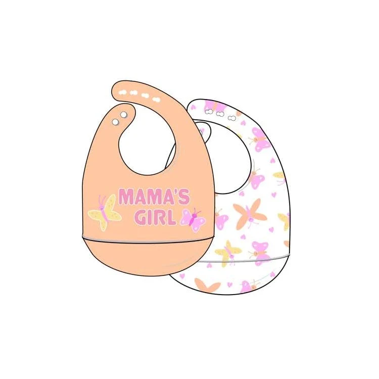 Girls Silicone Bibs - 2 Pack 1