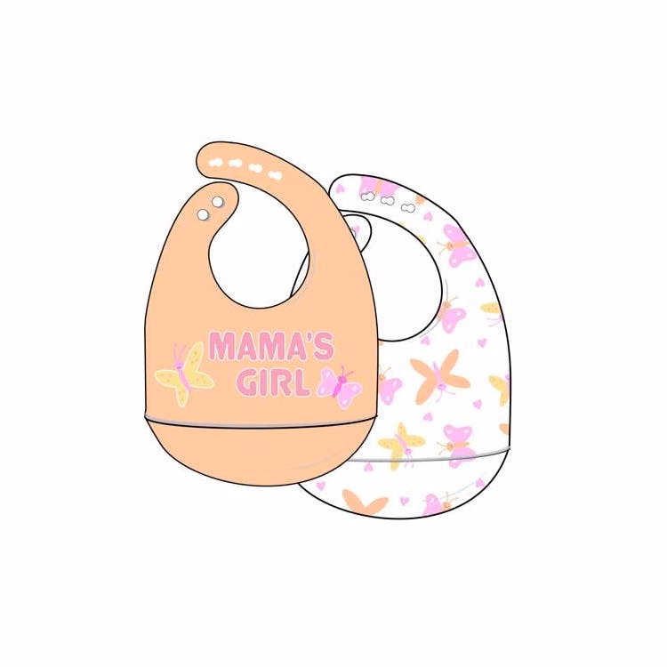 Girls Silicone Bibs - 2 Pack