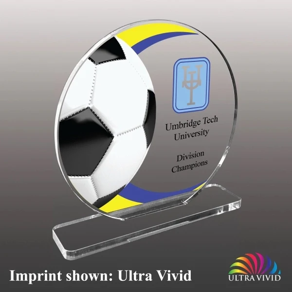 Soccer Themed Acrylic Award - Ultra Vivid Color 1