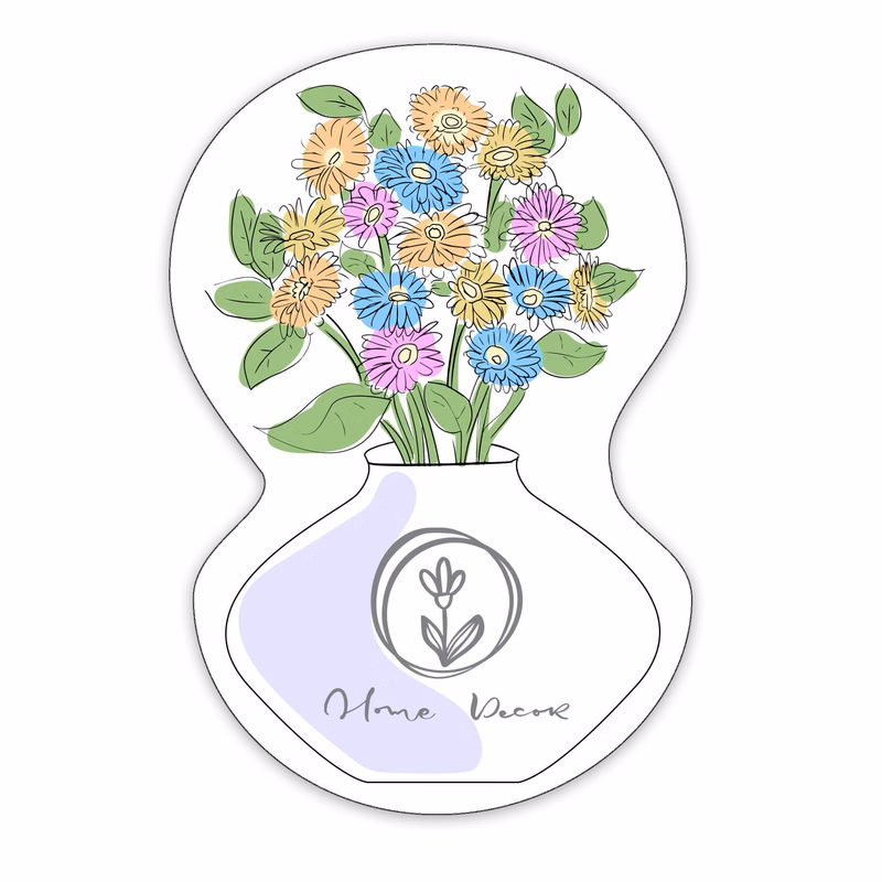 Flowers with Vase Shaped NoteKeeper™ Magnet 20 Mil
