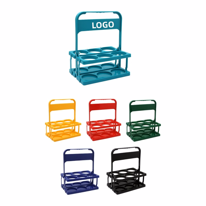 Foldable 6-Slot Plastic Beverage Carrier
