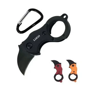 Compact Mini Folding Knife with Carabiner 1
