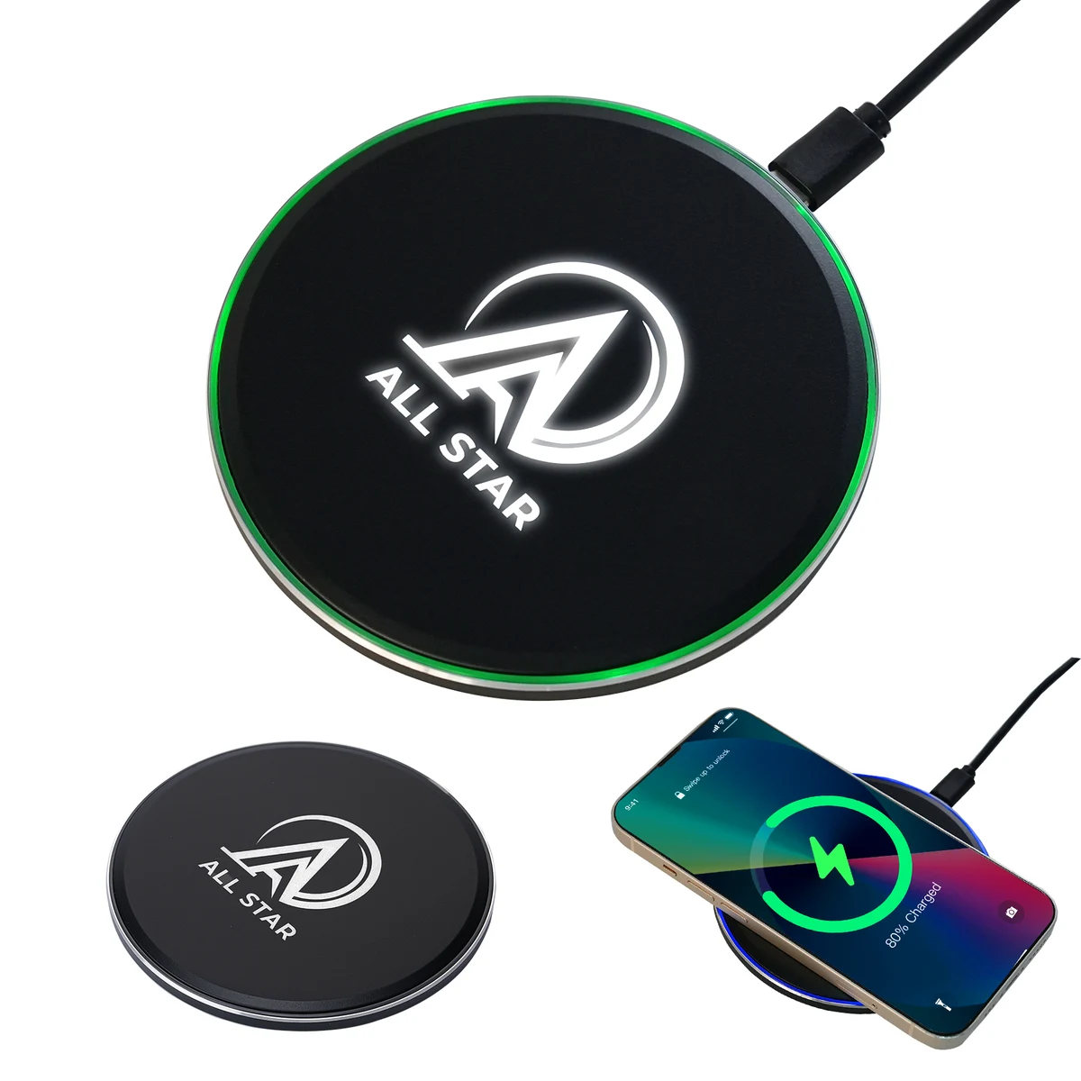 15W Wireless Charger with Light-up Logo 1