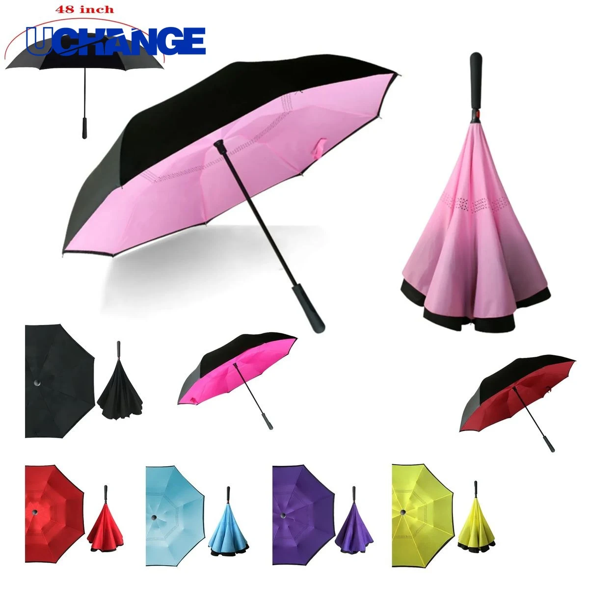 48 Inch Two Tone Inversion Umbrella 1