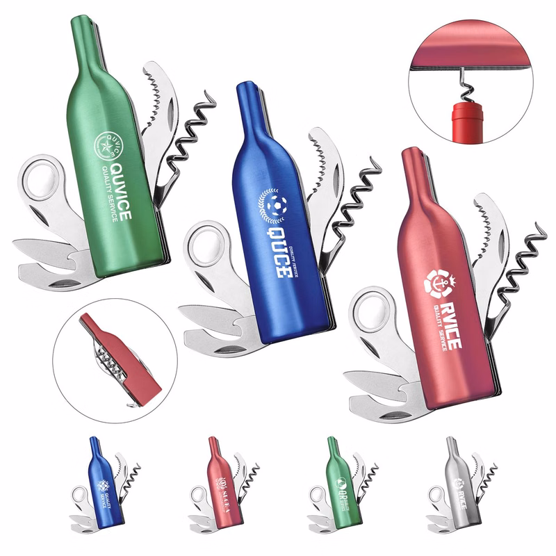 5-In-1 Stainless Steel Wine Bottle Opener Pocket Knife Kit