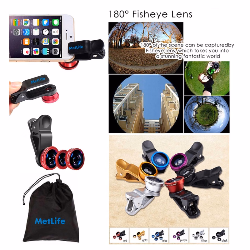 iBank ® Universal Clip-on 3 in 1 Fisheye Wide Angle Camera Lens