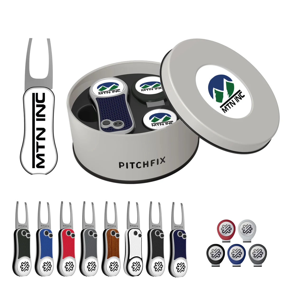 Pitchfix XL Golf Divot Tool Deluxe Gift Set w/ Hat Clip 1