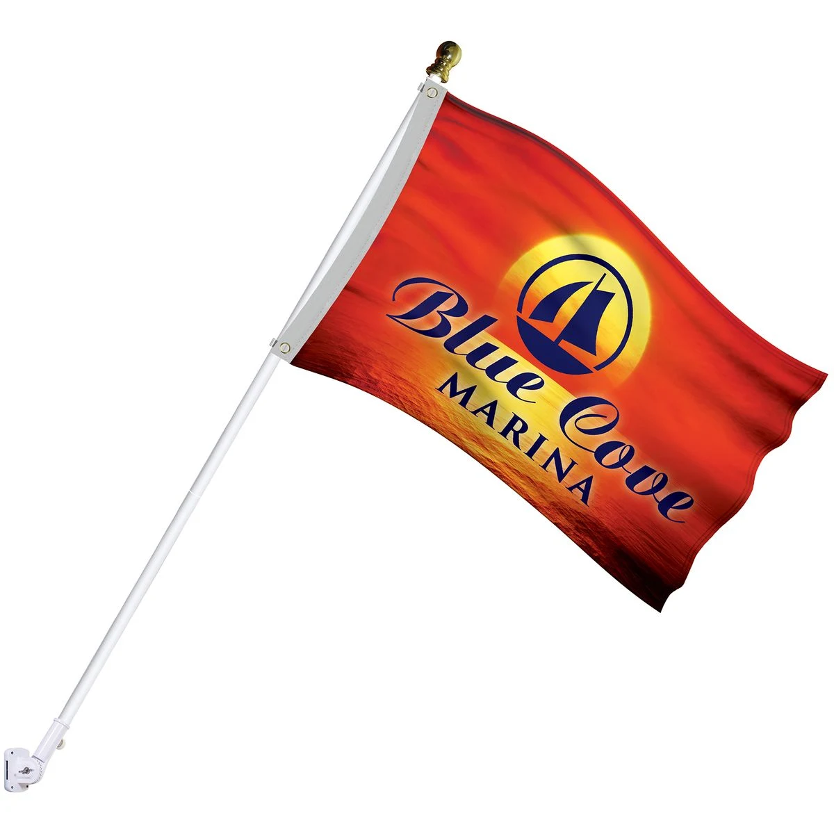 Deluxe Kit with 2' x 3' Flag and White Bracket 1