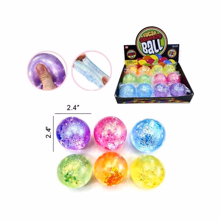 Glitter Ball Squishy Toys - 2.5"