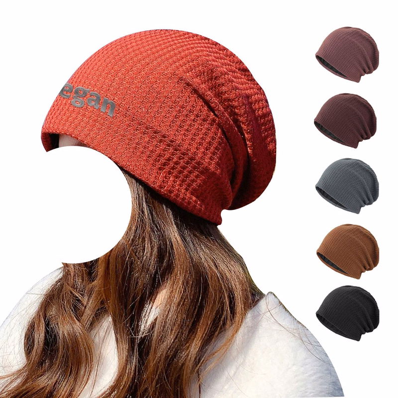 Simple And High-End Double-Layer Knitted Fabric Bean Hat