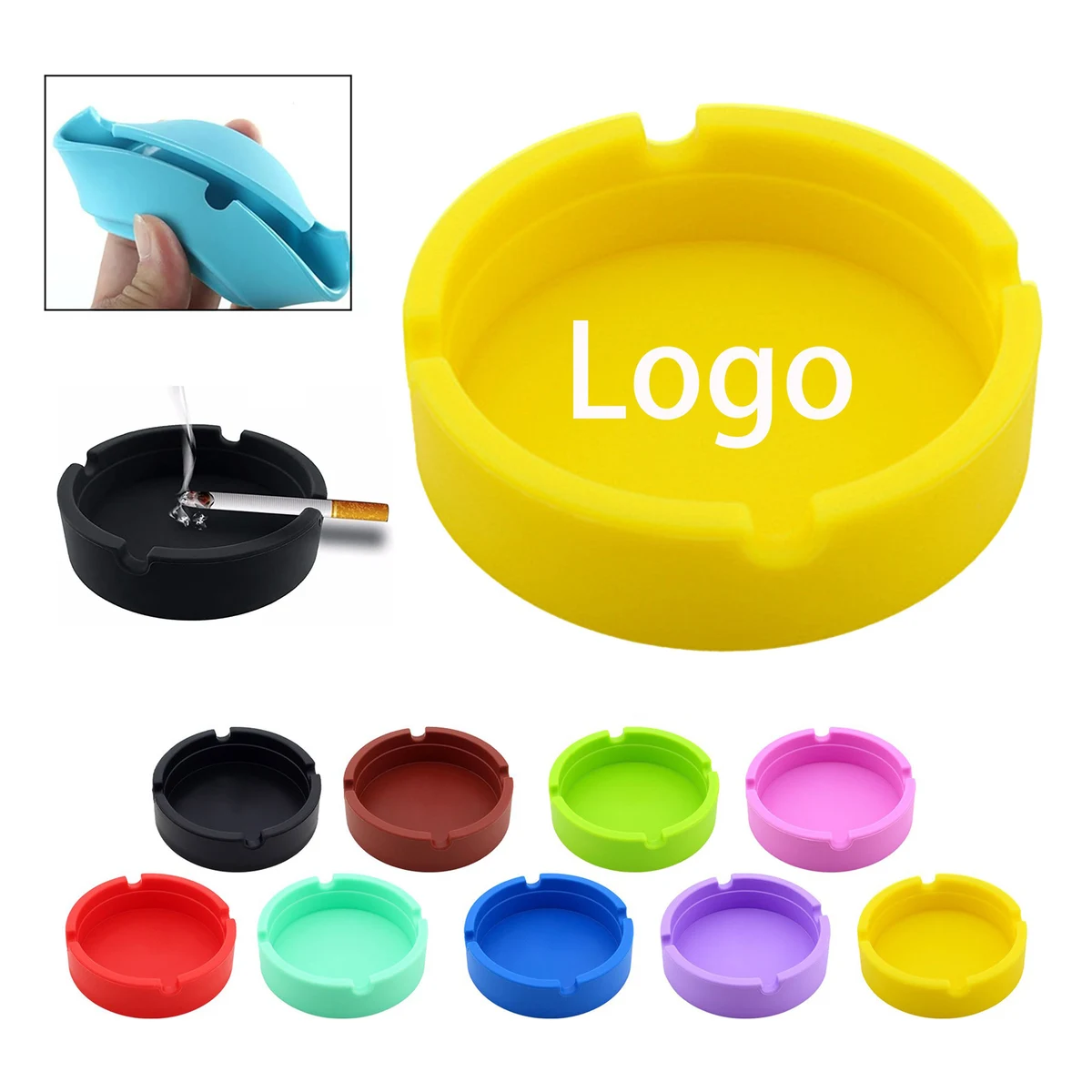 Silicone Round Portable Ashtray 1