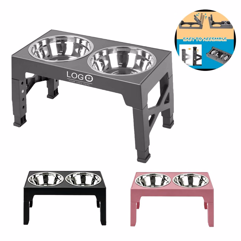 Stainless Steel Adjustable Height Pet Feeding Bowl