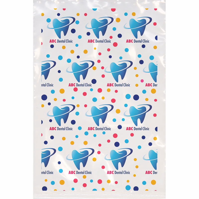 Full Color Scatter Clear Plastic Bag 6" x 9"
