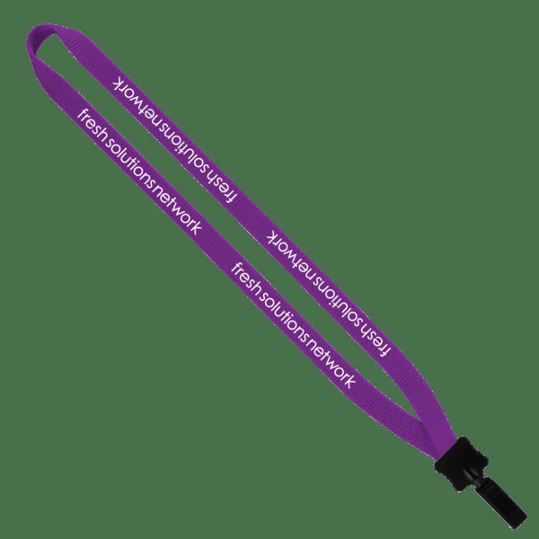 1/2" Smooth Nylon Lanyard with Plastic Clamshell & Bulldog Clip 1