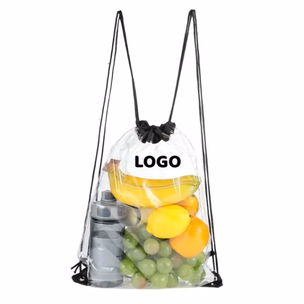 Huge Clear Drawstring Pouches with Transparent Storage Bags