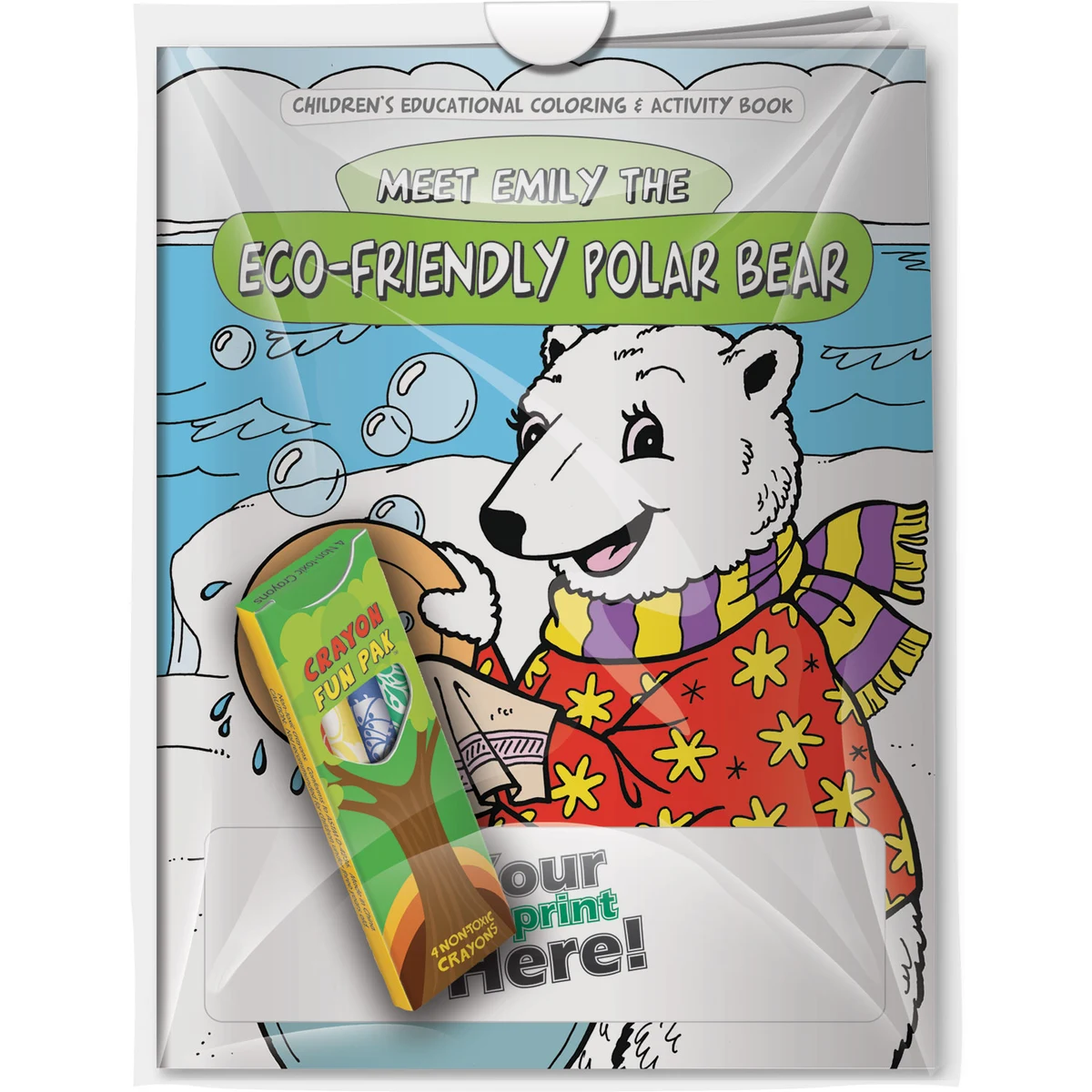 Combo Pack - CB1071 Coloring Book & 4-Pack of Crayons in a Poly Bag 1