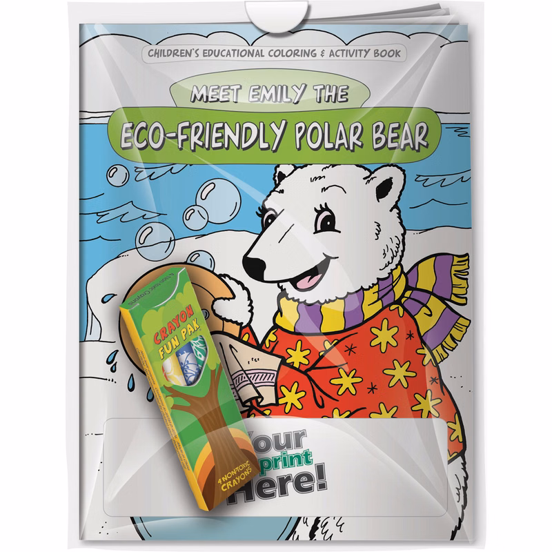 Combo Pack - CB1071 Coloring Book & 4-Pack of Crayons in a Poly Bag