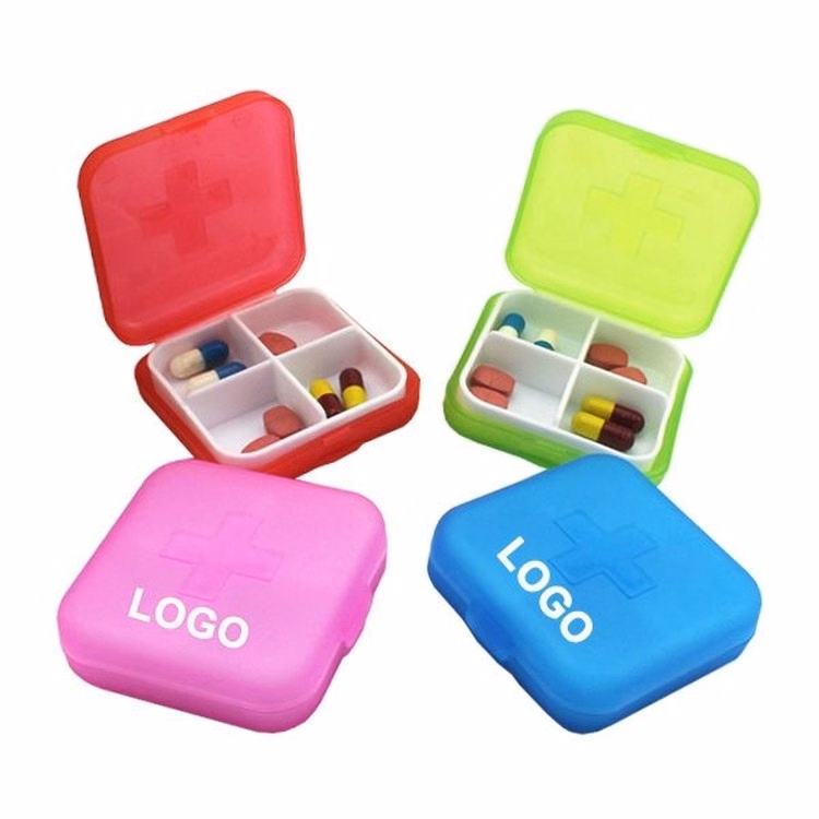 Four Compartment Plastic Promotional Pill Box