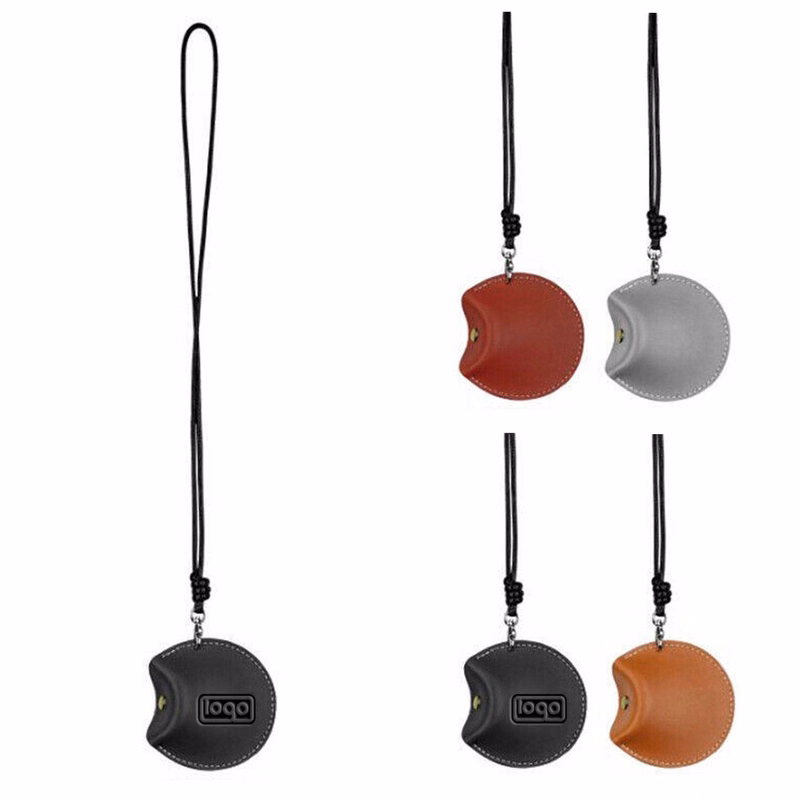 PU Leather Earphone Carrying Case w/ Lanyard